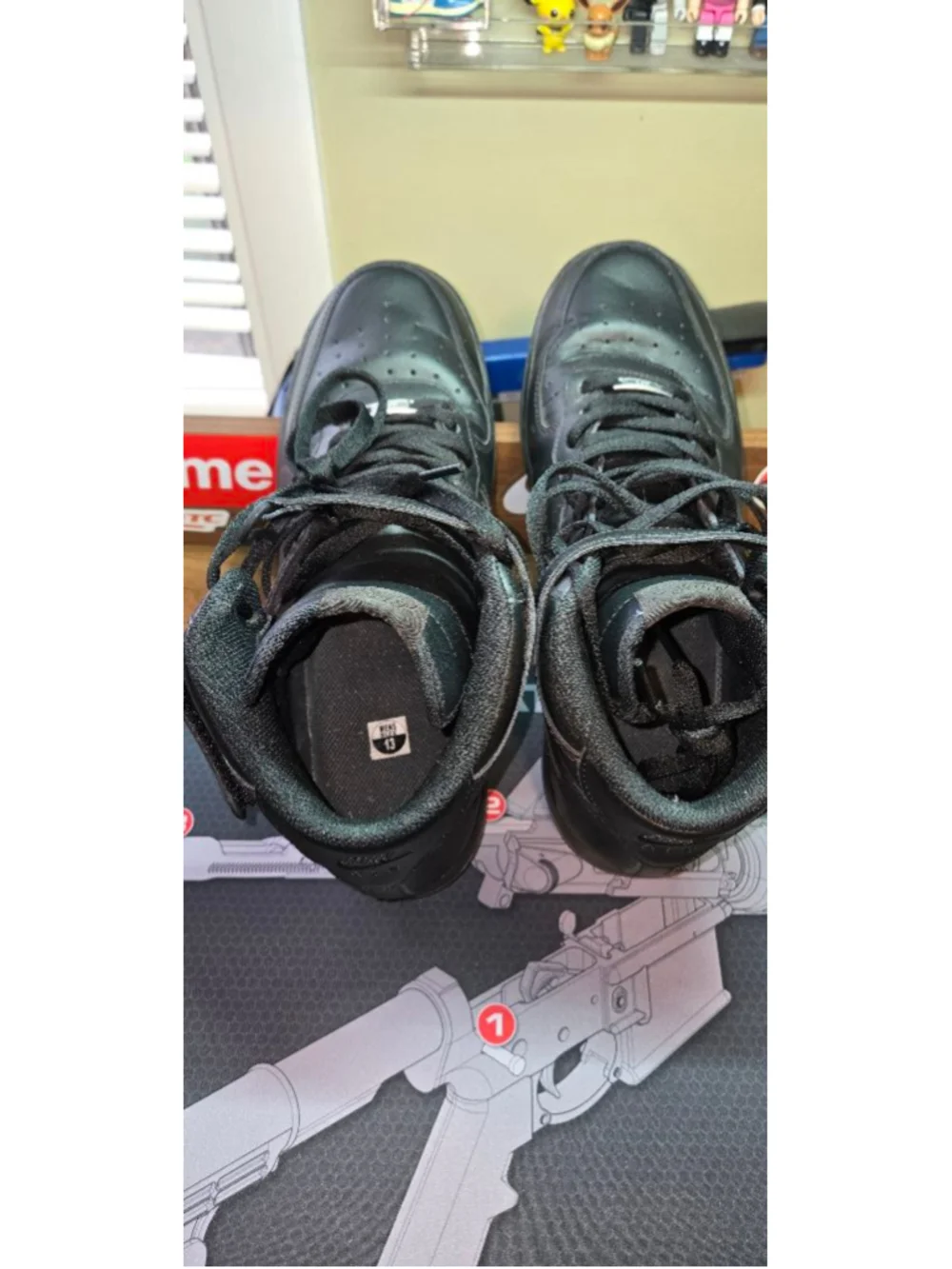 Men's Nike Air Force 1 Mid Black Sneakers Size 13m 2021 - Picture 5 of 9